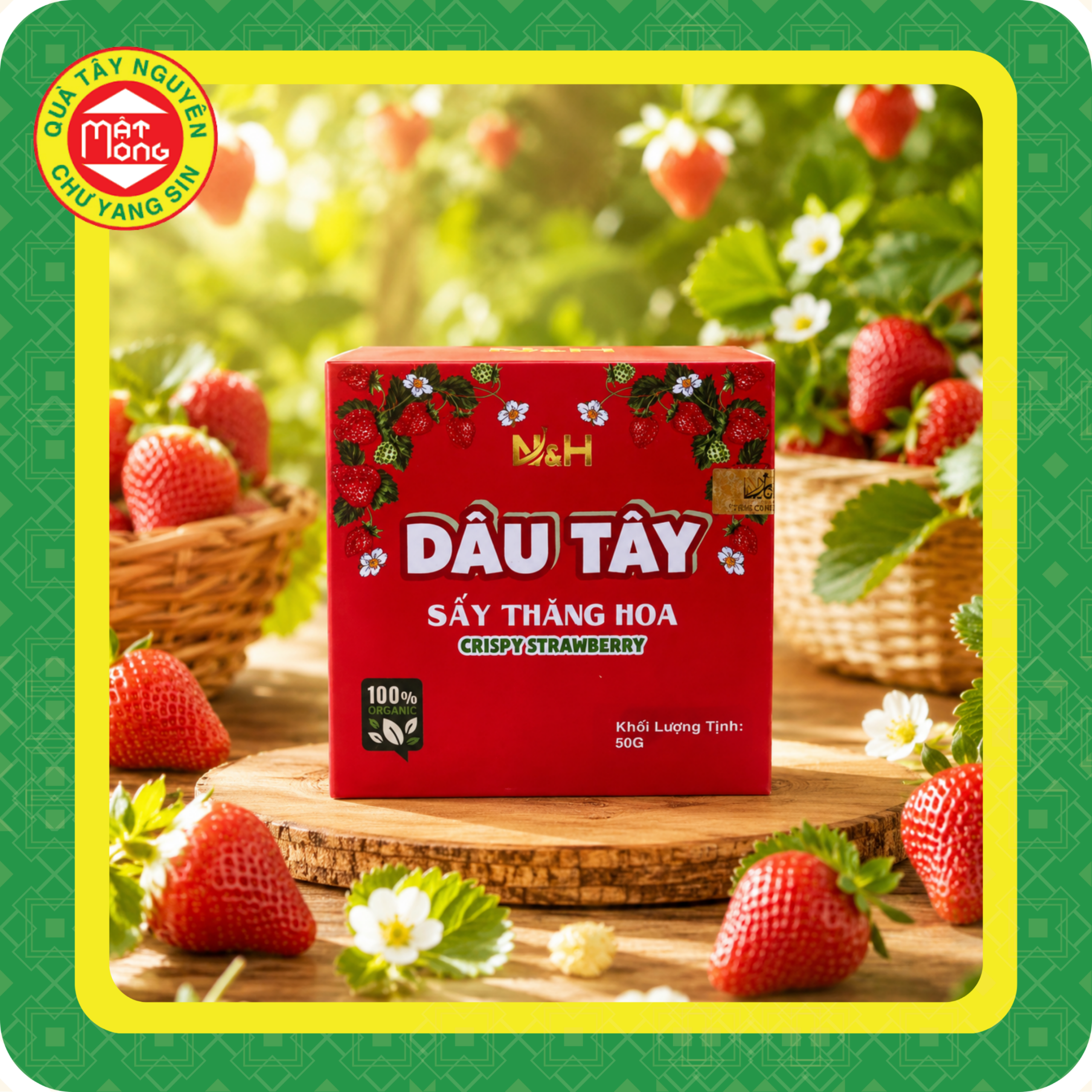 Dâu tây sấy thăng hoa hộp giấy