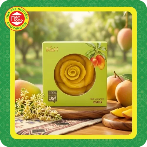Xoài Hoa Hồng Sấy Dẻo 200g giữ trọn vị ngọt tự nhiên, dẻo mềm hấp dẫn, thích hợp ăn vặt và làm quà tặng đặc sản