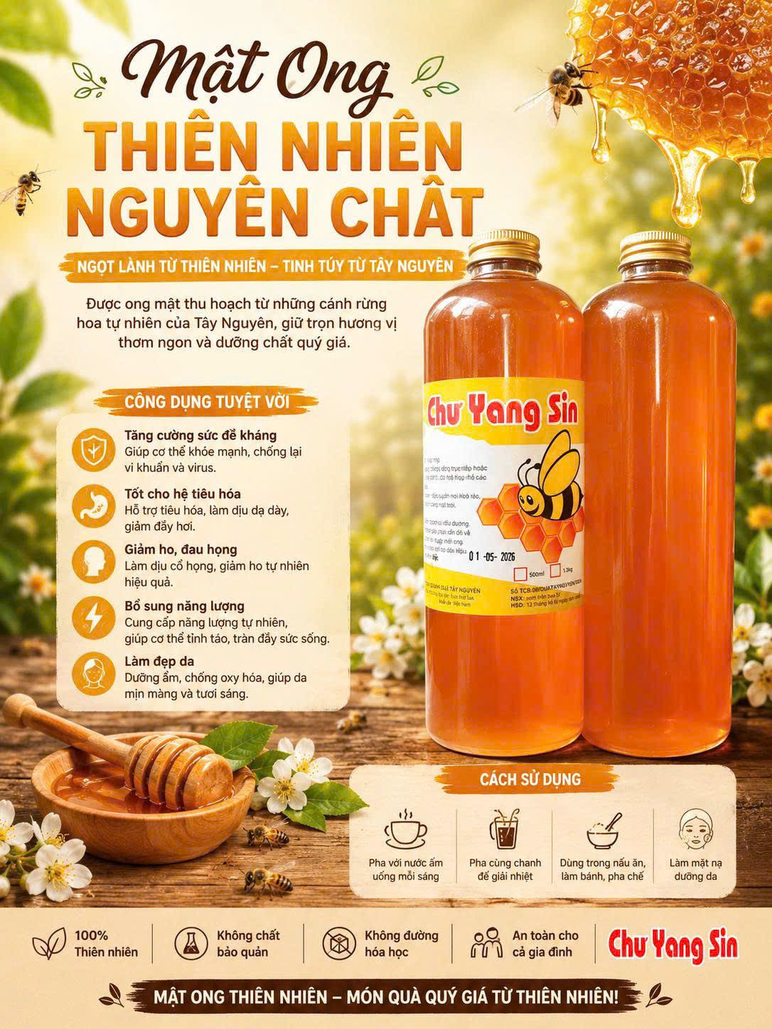 Mật Ong Hoa Rừng Thiên Nhiên 1L - Hình ảnh 2